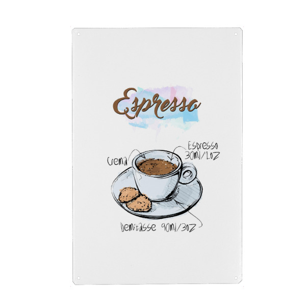 Holzbild "Espresso coffee" artboxONE - Essen & Trinken - Rezept,Drink,Trinken,Coffee,Bar,Zucker,Tasse,Cafe,Kuchen,Kaffee