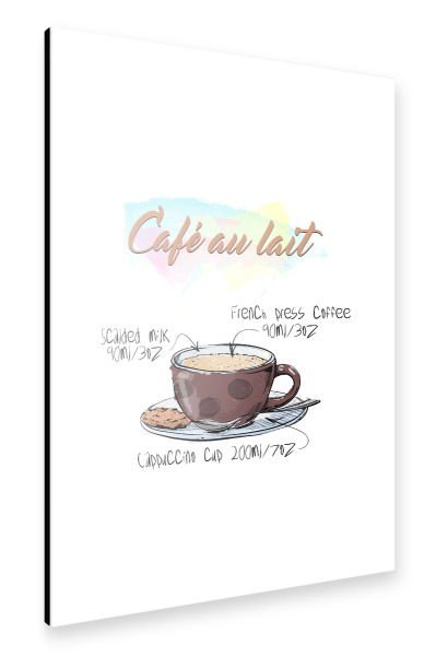 Alu-Dibond "Café au Lait" 30x20 cm artboxONE