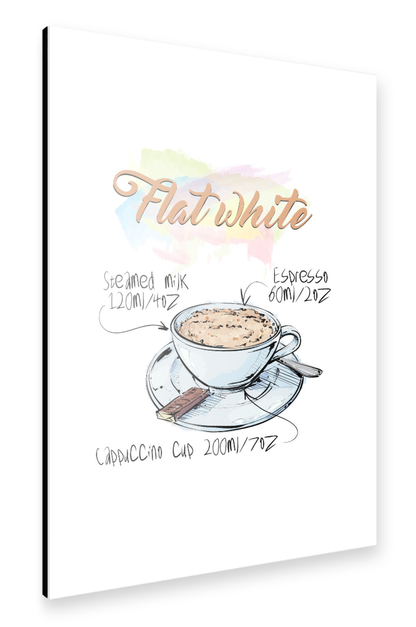 Alu-Dibond "Flat White coffee" 30x20 cm artboxONE