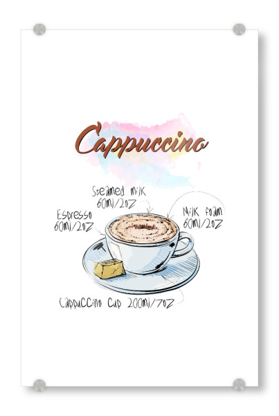 Acrylglasbild "Cappuccino coffee" artboxONE - Essen & Trinken - Rezept,Drink,Trinken,Coffee,Bar,Zucker,Tasse,Cafe,Kaffee