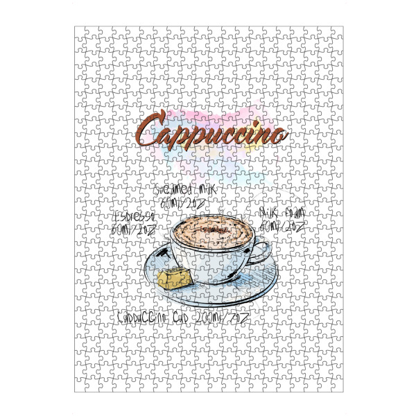 artboxONE Puzzle "Cappuccino coffee" artboxONE - Essen & Trinken - Rezept,Drink,Trinken,Coffee,Bar,Zucker,Tasse,Cafe,Kaffee - Bild rezept