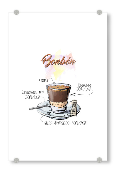 Acrylglasbild "Bonbon coffee" artboxONE - Essen & Trinken - Rezept,Drink,Trinken,Coffee,Bar,Zucker,Tasse,Cafe,Kaffee