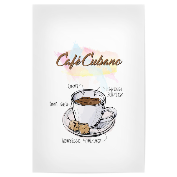 Poster "Café Cubano" artboxONE - Essen & Trinken - Rezept,Drink,Trinken,Coffee,Bar,Zucker,Tasse,Cafe,Kaffee