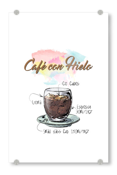 Acrylglasbild "Café Con Hielo" artboxONE - Essen & Trinken - Rezept,Drink,Trinken,Coffee,Bar,Zucker,Tasse,Cafe,Ice kugel,Kaffee