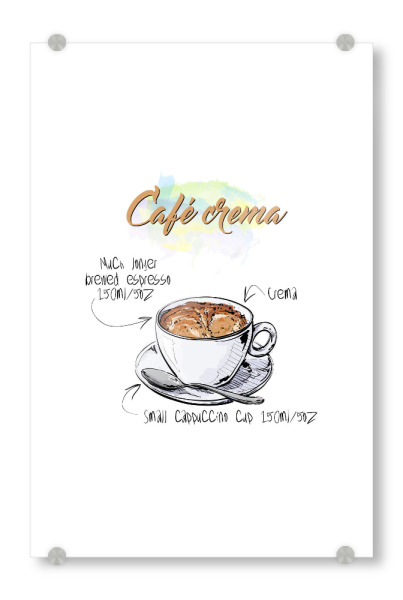 Acrylglasbild "Café Crema" artboxONE - Essen & Trinken - Rezept,Drink,Trinken,Coffee,Bar,Zucker,Tasse,Cafe,Kaffee