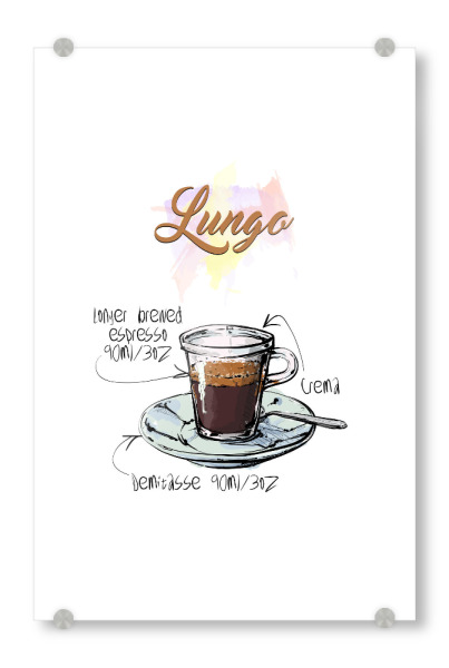 Acrylglasbild "Lungo coffee" artboxONE - Essen & Trinken - Rezept,Drink,Trinken,Coffee,Bar,Zucker,Tasse,Cafe,Kaffee