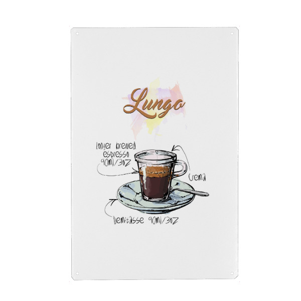 Holzbild "Lungo coffee" artboxONE - Essen & Trinken - Rezept,Drink,Trinken,Coffee,Bar,Zucker,Tasse,Cafe,Kaffee