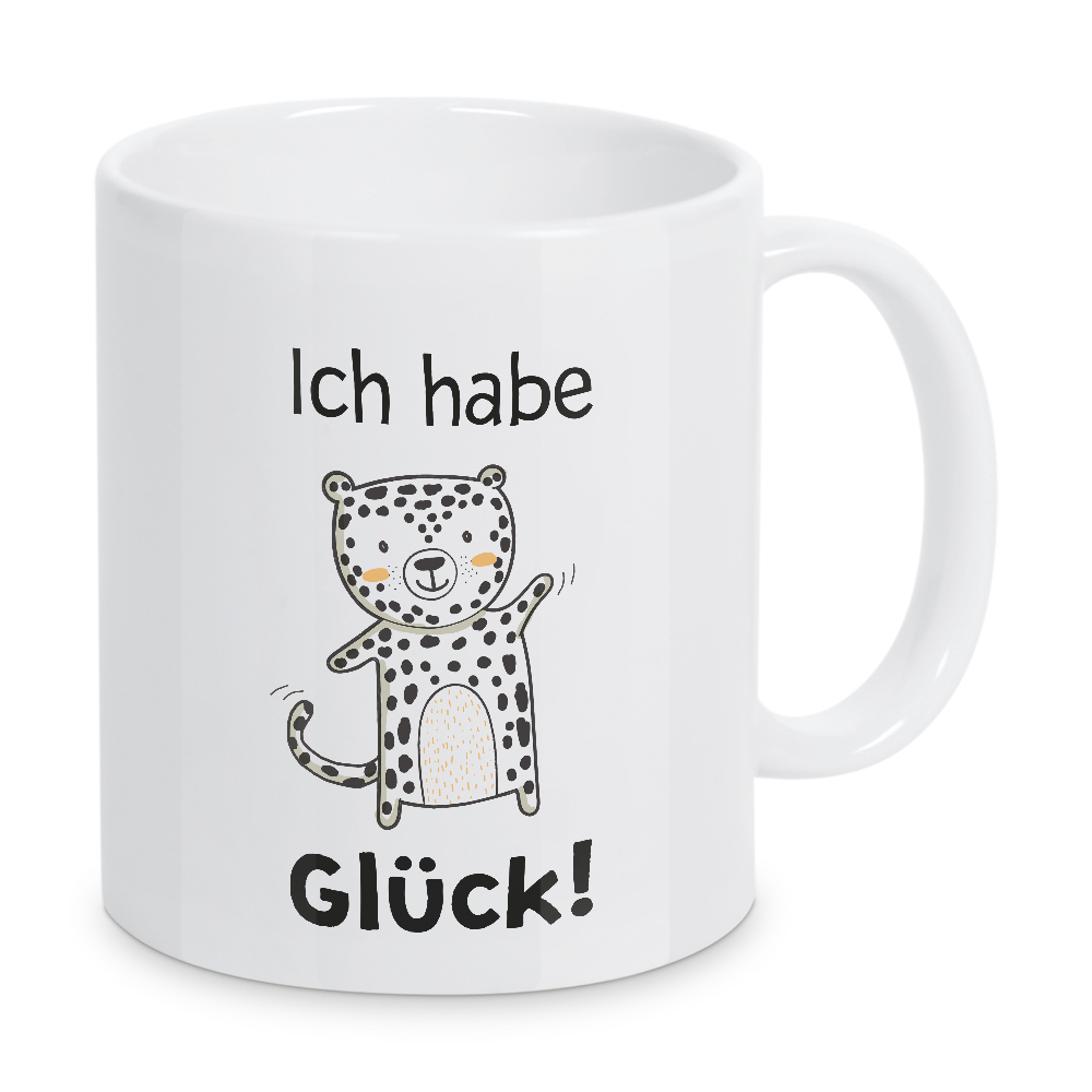 Tasse "KIDS FASHION - Affirmation Glück" artboxONE - Typografie,Tiere - Kinderzimmer,Babyzimmer,Junge,Mädchen,Tiere,Kissen,Tshirt,Deko,Baby,Fashion
