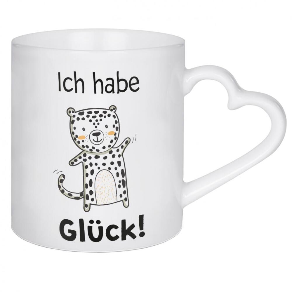 Herztasse "KIDS FASHION - Affirmation Glück" artboxONE - Typografie,Tiere
