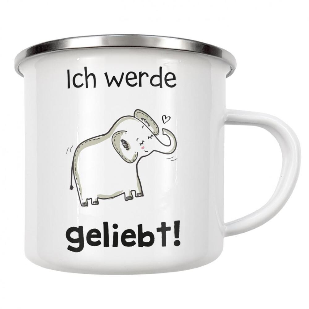 Emaille Tasse "KIDS FASHION - Affirmation Liebe" artboxONE - Typografie,Tiere