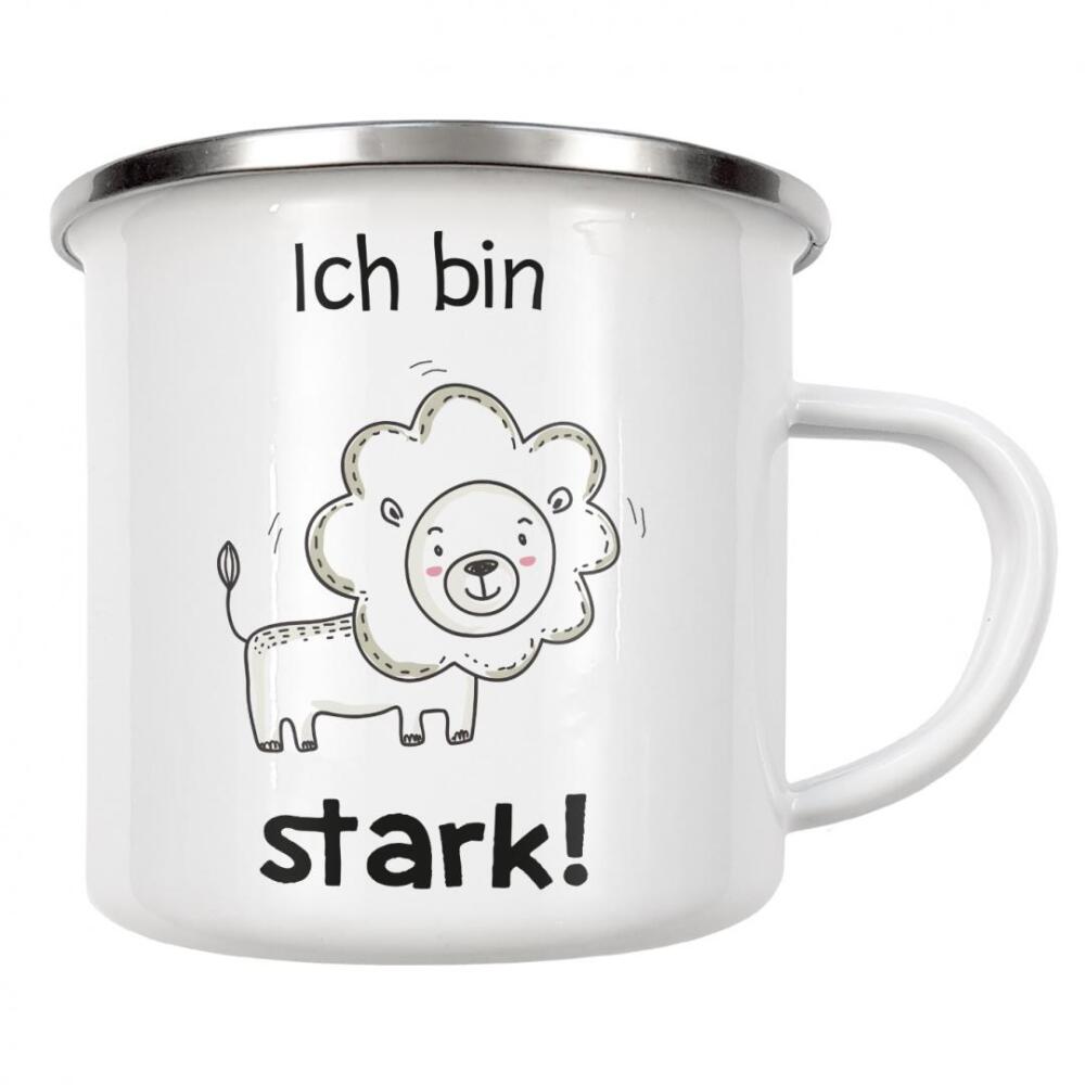 Emaille Tasse "KIDS FASHION - Affirmation stark" artboxONE - Typografie,Tiere