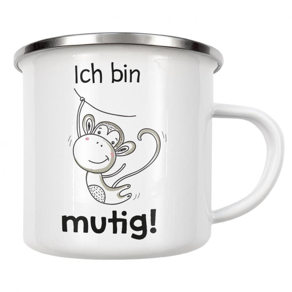 Emaille Tasse "KIDS FASHION - Affirmation mutig" artboxONE - Typografie,Tiere