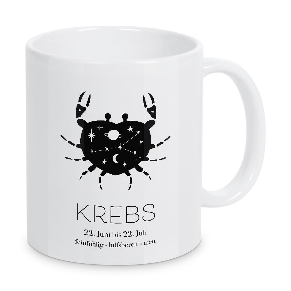 Tasse "Motiv Sternzeichen Krebs" artboxONE - Typografie,Natur,Tiere,Menschen,Schwarzweiß