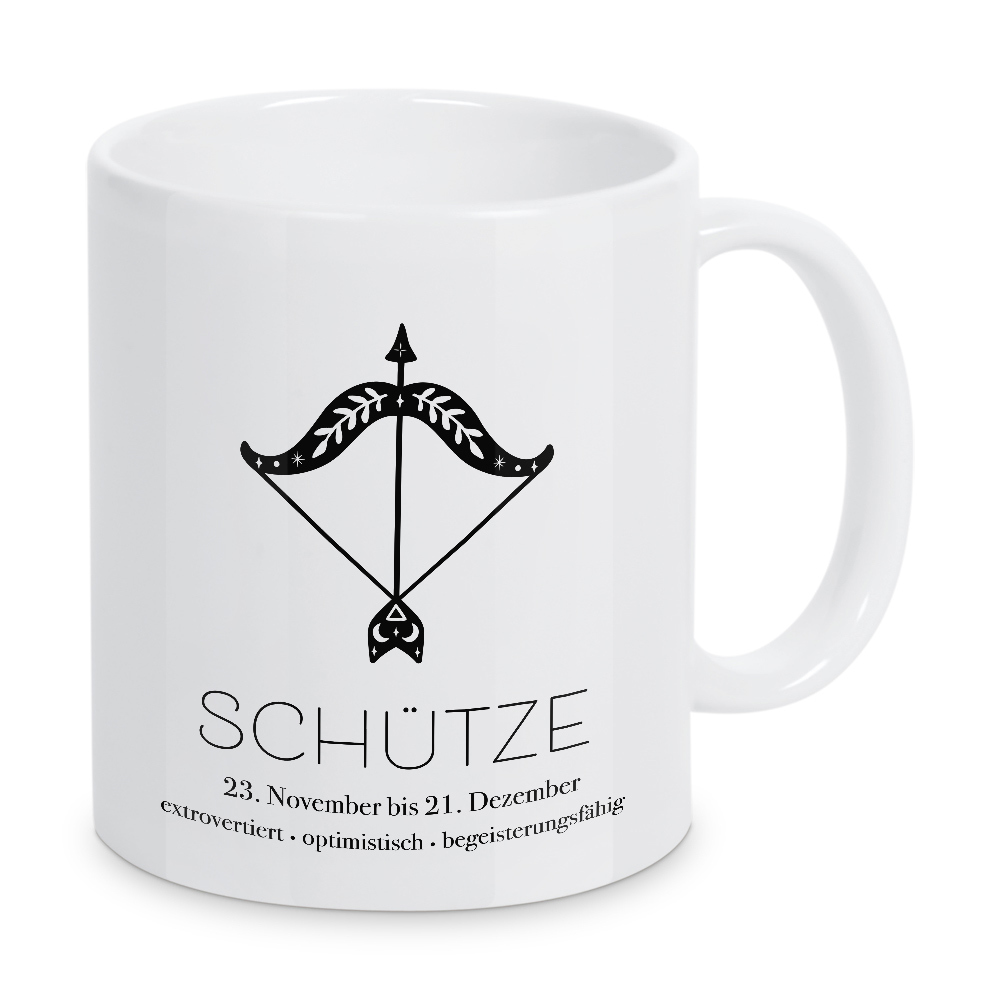 Tasse "Motiv Sternzeichen Schütze" artboxONE - Typografie,Natur,Tiere,Menschen,Schwarzweiß