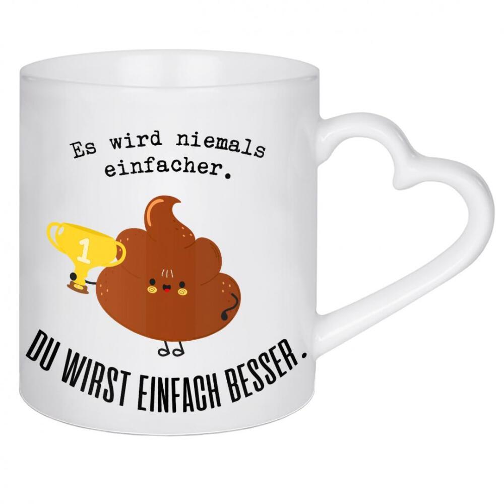 Herztasse "Du wirst einfach besser" artboxONE - Typografie,Comic,Lustig