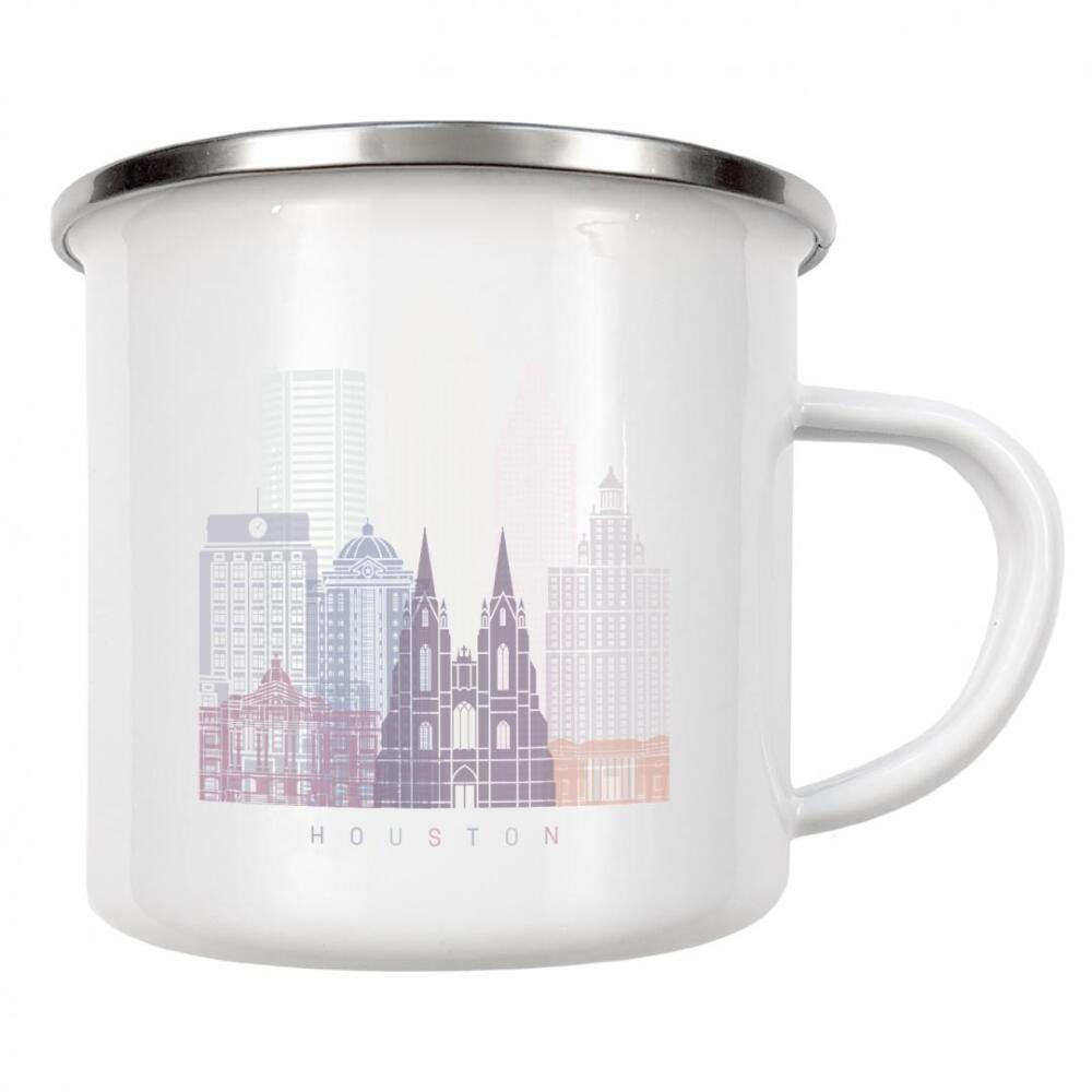 Emaille Tasse "Skyline-Pastell von Houston" artboxONE - Städte,Architektur