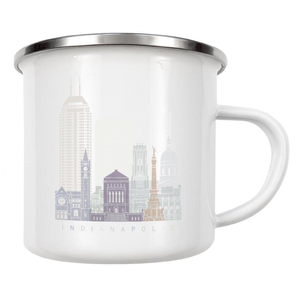Emaille Tasse "INDIANAPOLIS-SKYLINE-PASTELL" artboxONE - Städte,Architektur