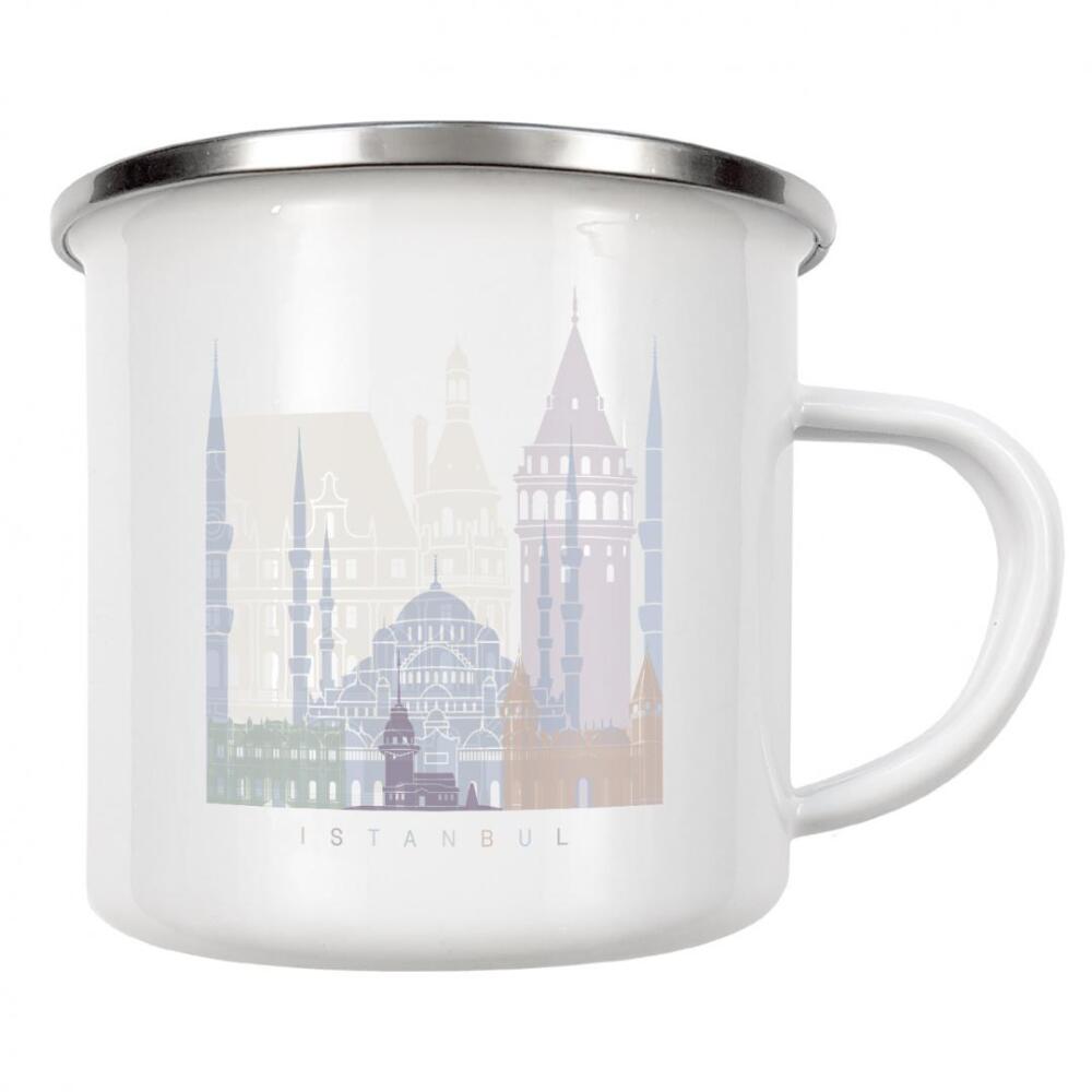 Emaille Tasse "ISTANBUL SKYLINE PASTELL-b" artboxONE - Städte,Architektur