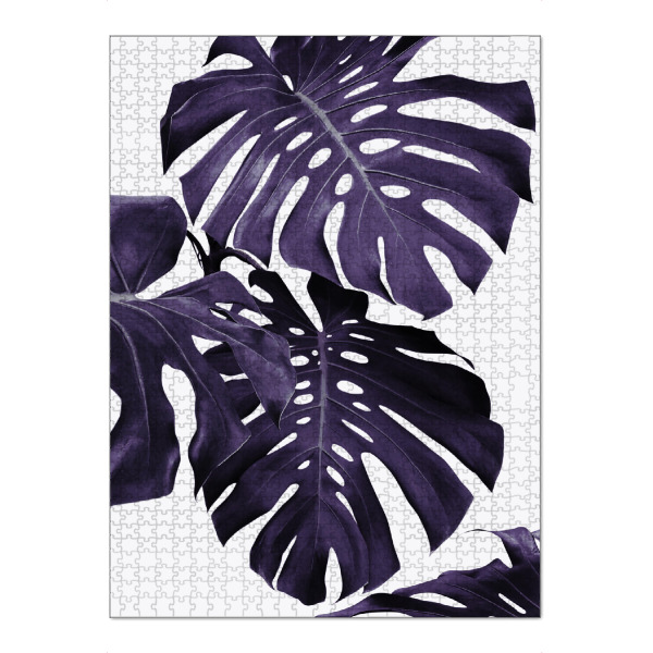 Puzzle Ravensburger "Monstera leaves 2" artboxONE - Natur,Ultraviolet - Lila,Tropisch,Modern,Blatt,Palmblätter,Monstera blätter,Ultraviolett