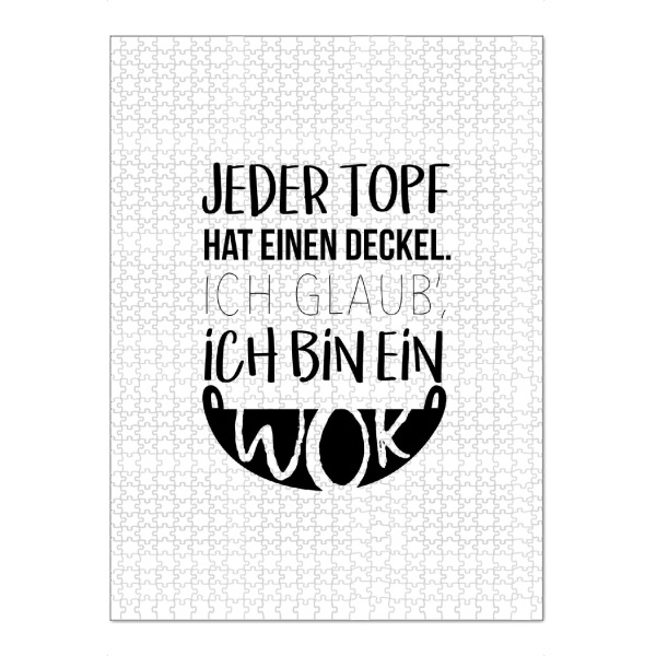 Puzzle Ravensburger "Ein Wok" artboxONE - Typografie,Essen & Trinken,Schwarzweiß