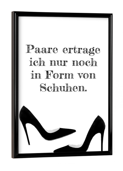 Poster mit schwarzem Rahmen "Paare 02" artboxONE - Typografie,Schwarzweiß,Lustig
