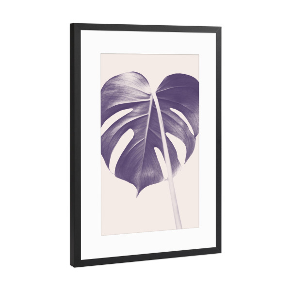 Poster mit Rahmen Schwarz (Metallic) "Purple Leaf" artboxONE - Natur