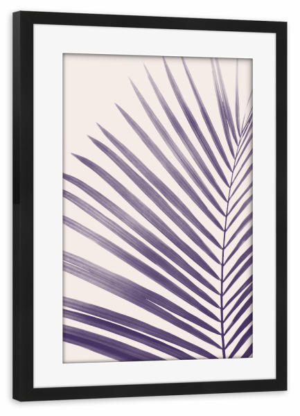 Poster mit Rahmen schwarz "Purple Palm Leaf" artboxONE - Natur,Ultraviolet
