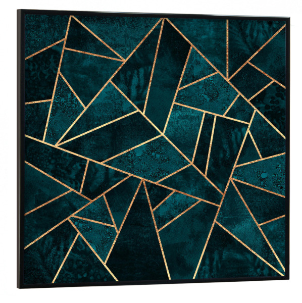 Poster mit schwarzem Rahmen 30x30 cm "Deep Teal Stone" artboxONE - Abstrakt,Geometrie