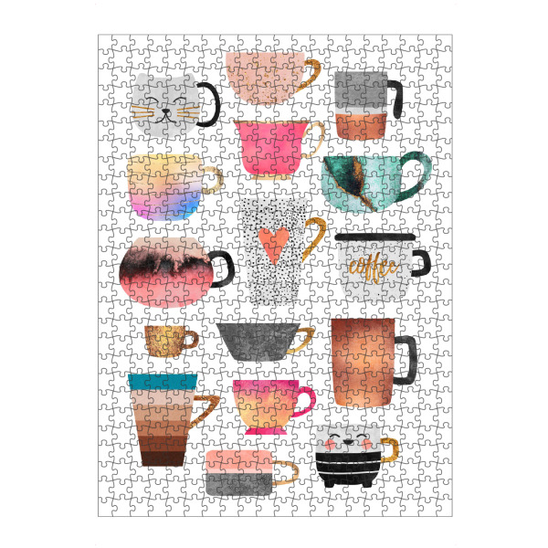 Puzzle Ravensburger "Coffee Cups Collection" artboxONE - Essen & Trinken - Graphic,Coffee,Coffee cups,Mugs,Cups,Kitchen,Cute,Pretty,Collection,Café