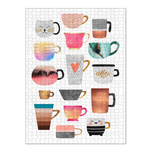 Puzzle Ravensburger "Coffee Cups Collection" artboxONE - Essen & Trinken - Graphic,Coffee,Coffee cups,Mugs,Cups,Kitchen,Cute,Pretty,Collection,Café