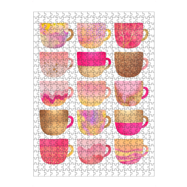 Puzzle Ravensburger "Pretty Pink Coffee Cups" artboxONE - Essen & Trinken - Coffee,Coffee cups,Pink,Pretty,Café,Kitchen - Bild coffee