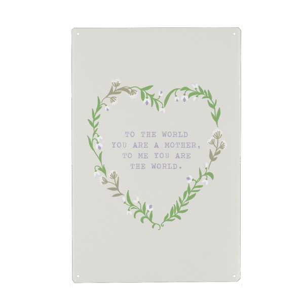 Holzbild "You are the world" artboxONE - Typografie,Liebe,Für Mama