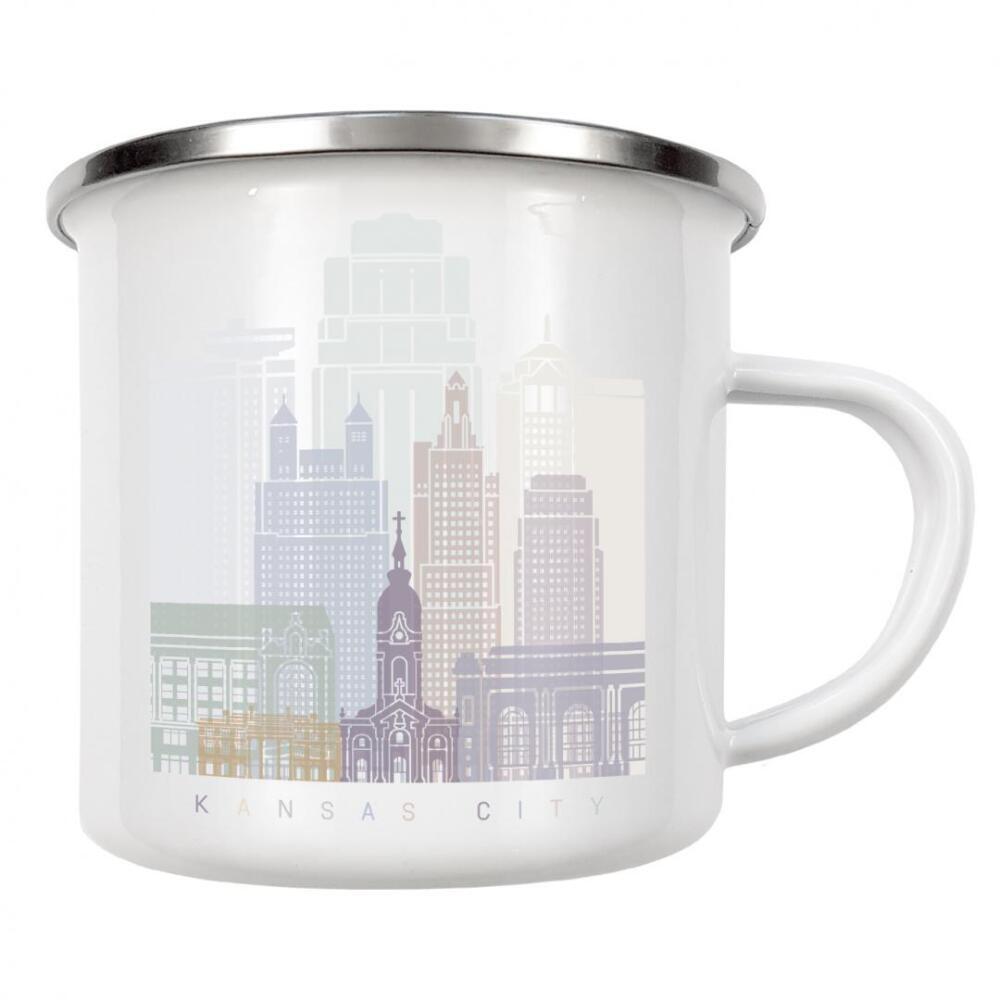 Emaille Tasse "KANSAS CITY SKYLINE PASTELL" artboxONE - Städte,Architektur