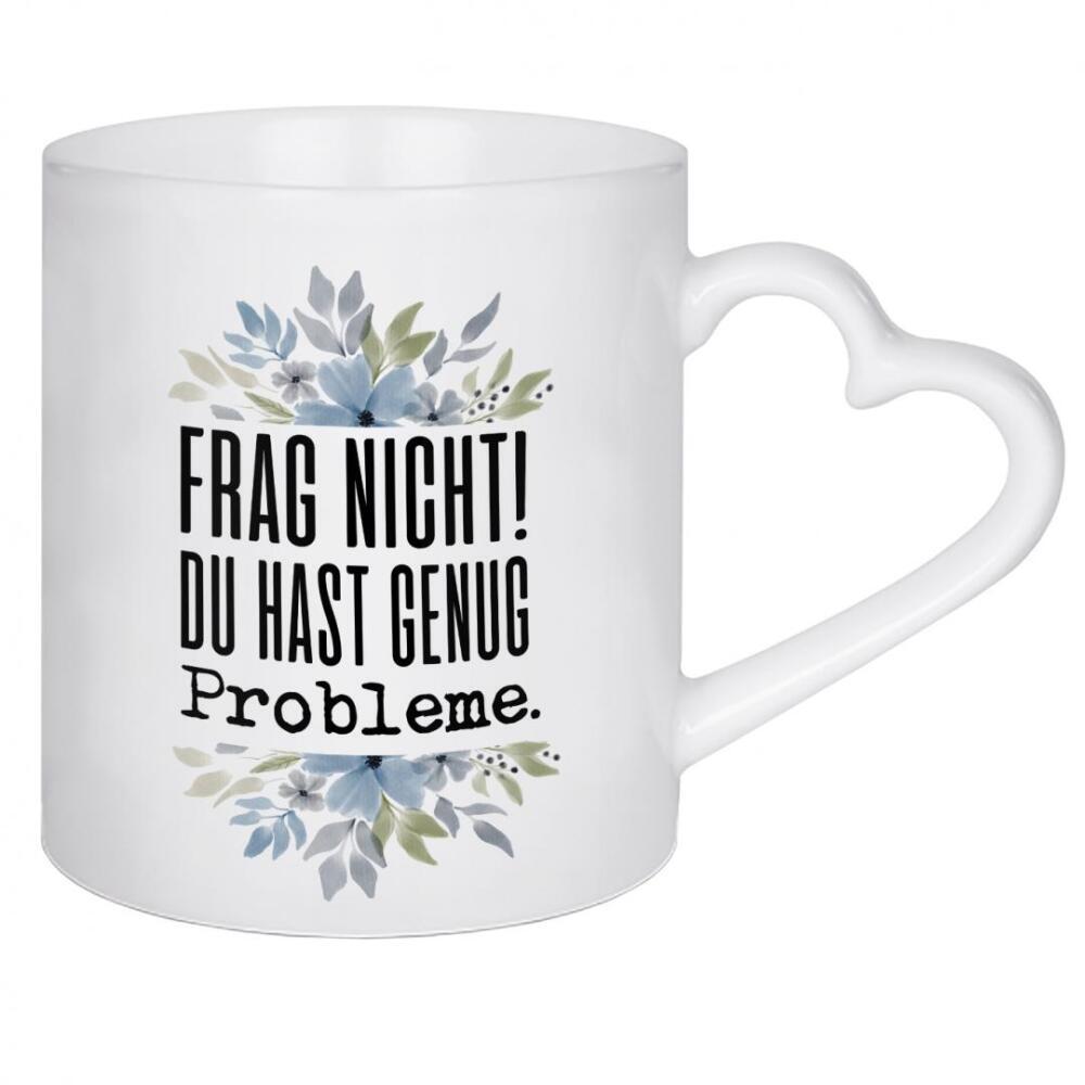 Herztasse "Frag nicht!" artboxONE - Typografie,Floral,Lustig