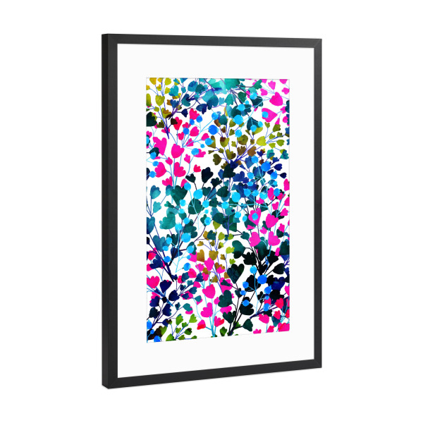 Poster mit Rahmen Schwarz (Metallic) "Biome" artboxONE - Floral