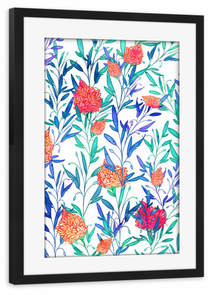 Poster mit Rahmen schwarz "Vibrant Floral" artboxONE - Natur,Floral