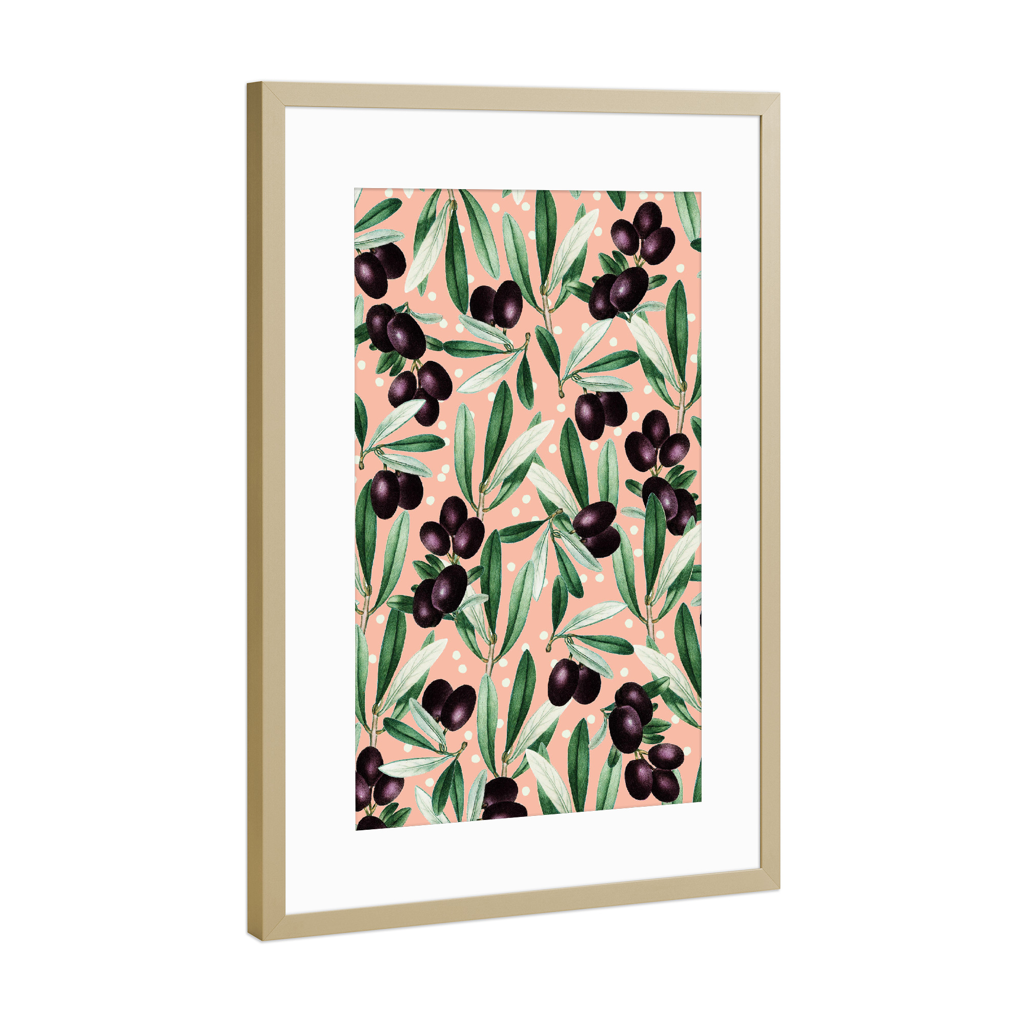 Poster mit Rahmen Gold "Sour Grapes V1" artboxONE - Natur,Essen & Trinken
