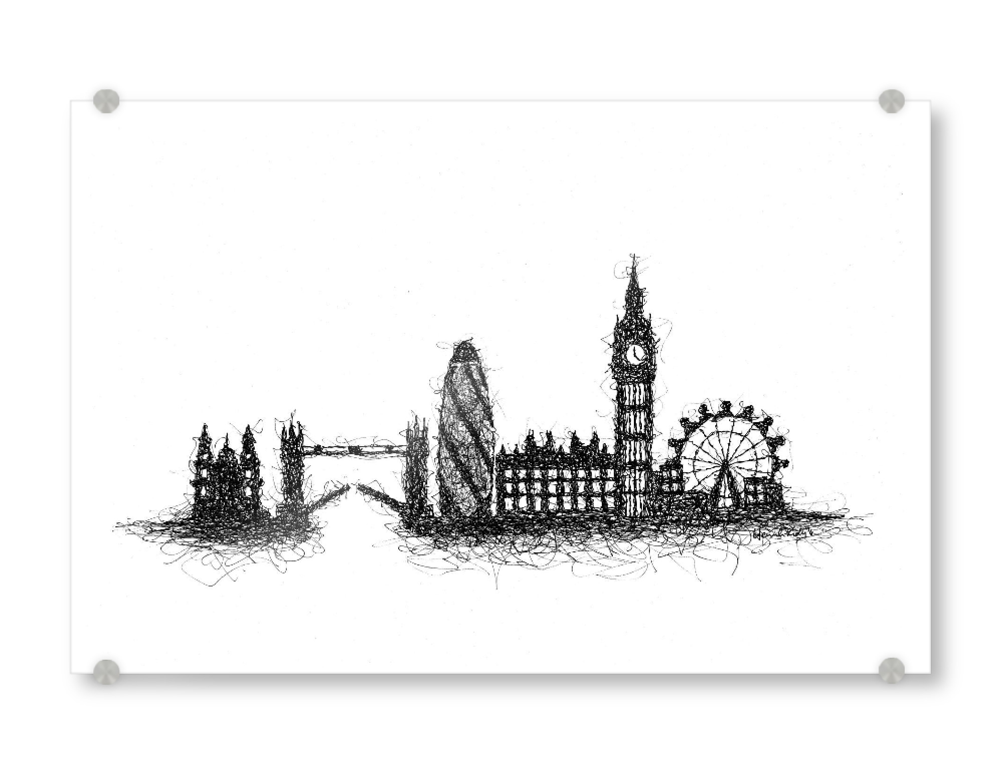 Acrylglasbild "Skyline London" artboxONE - Städte,Städte / London,Schwarzweiß