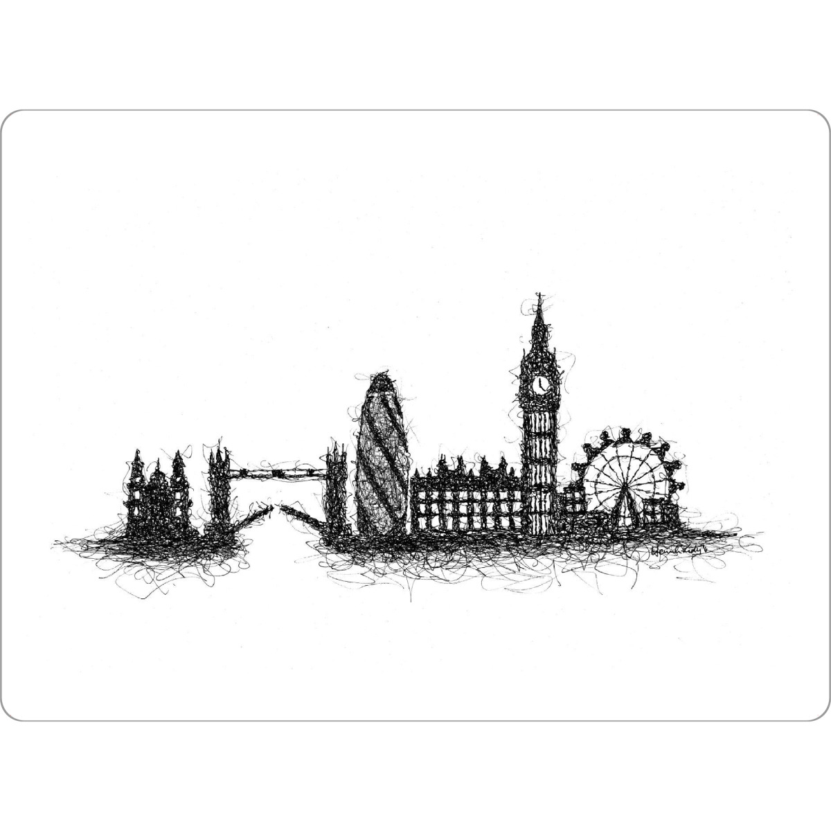 Tischset "Skyline London" artboxONE - Städte,Städte / London,Schwarzweiß