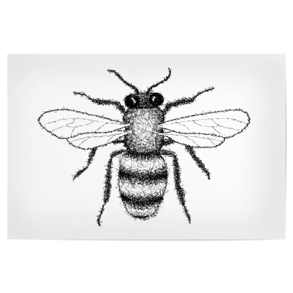 Poster 30x20 cm "Biene" artboxONE - Tiere,Schwarzweiß