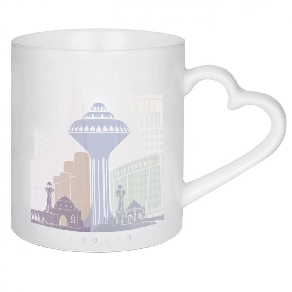 Herztasse "KHOBAR SKYLINE PASTELL" artboxONE - Städte,Architektur