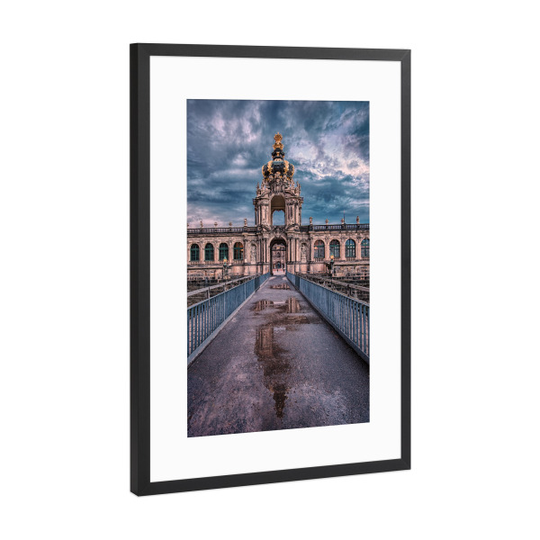 Poster mit Rahmen Schwarz (Metallic) "Zwinger Dresden" artboxONE - Reise,Architektur,Städte / Dresden