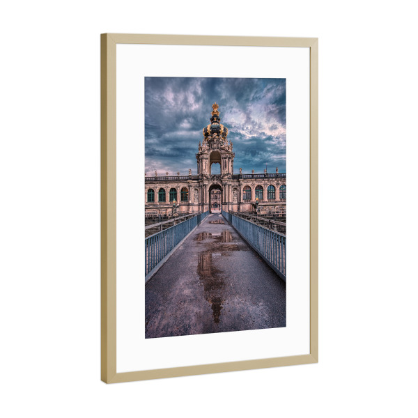 Poster mit Rahmen Gold "Zwinger Dresden" artboxONE - Reise,Architektur,Städte / Dresden