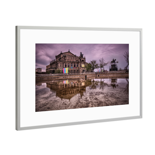 Poster mit Rahmen Silber "Semperoper Dresden 2" artboxONE - Reise,Architektur,Städte / Dresden