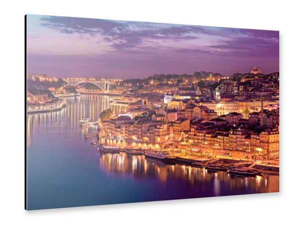Alu-Dibond "Porto bei Nacht" 30x20 cm artboxONE