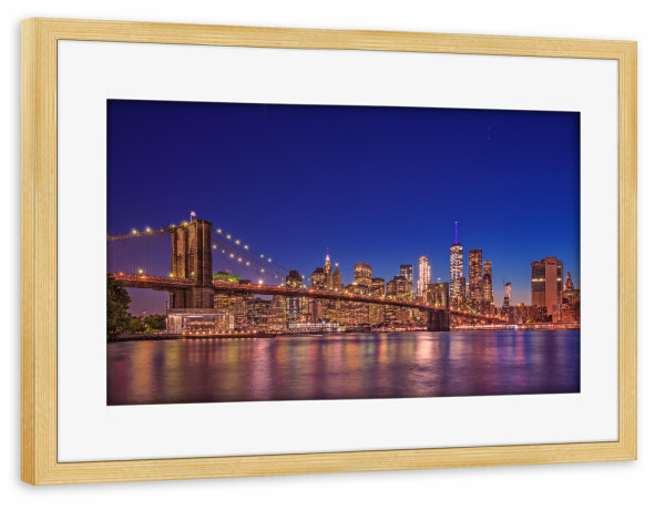 Poster mit Rahmen kiefer "Brooklyn Bridge 4" artboxONE - Städte / New York,Architektur