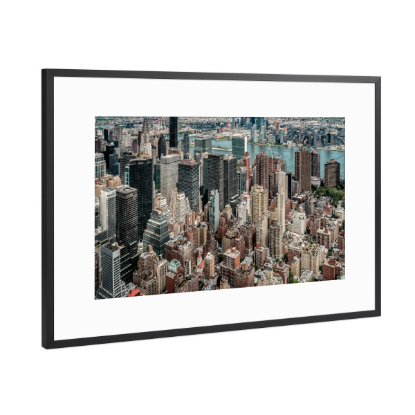 Poster mit Rahmen Schwarz (Metallic) "Manhattan 4" artboxONE - Städte / New York,Reise,Architektur