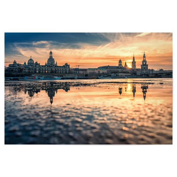 Poster "Dresden am Abend" artboxONE - Reise,Architektur,Städte / Dresden