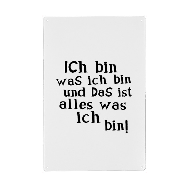 Holzbild "Ich bin was ich bin" artboxONE - Typografie,Für Kinder,Schwarzweiß,Für Mama,Für Papa,Männer,Lustig