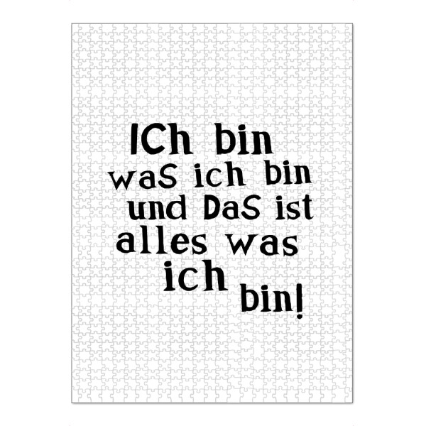 Puzzle Ravensburger "Ich bin was ich bin" artboxONE - Typografie,Für Kinder,Schwarzweiß,Für Mama,Für Papa,Männer,Lustig